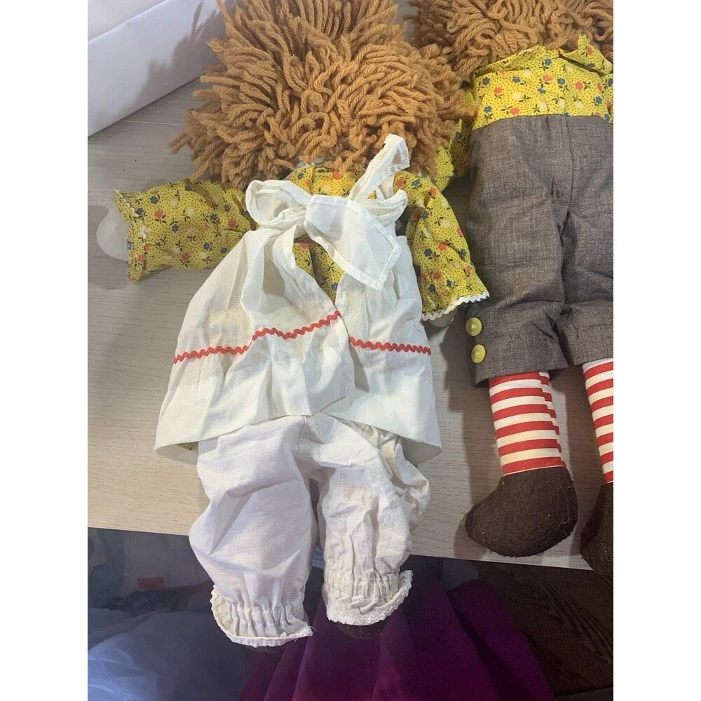 Vtg Raggedy Ann & Andy Dolls Handmade 20